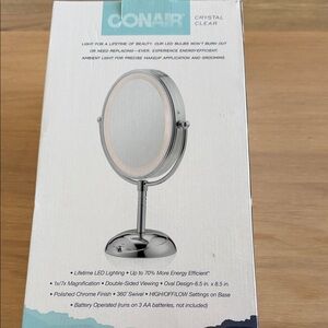 Conair Crystal Clear LED Vanity Mirror in Polished Chrome